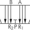 5/3-Wege Magnetventil, G 3/8", Mittelstellung entlüftet, 24 V=