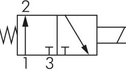 3/2-Wege Magnetventil, G 1/8", 24 V=, Federrückstellung (NO)