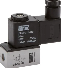 3/2-Wege Magnetventil, G 1/8", 24 V=, Federrückstellung (NO)