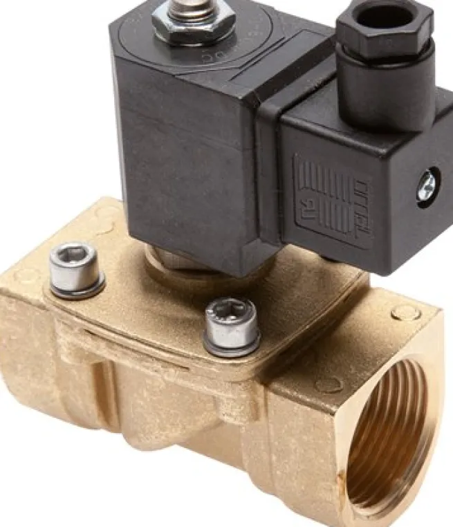 2/2-Wege Messing-Magnetventil G 3/4", -0,95 - 9 bar, stromlos geschlossen (NC) 12V=