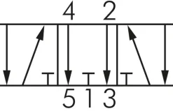 5/3-Wege (Mittelstellung entlüftet)-Fußventil, G 1/4", Federrückstellung