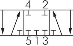 5/3-Wege (Mittelstellung geschlossen)-Fußventil, G 1/2