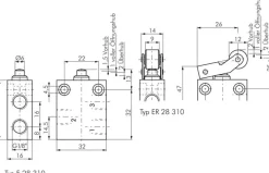 3/2-Wege (NC) Endschalter mit Rolle, G 1/8"