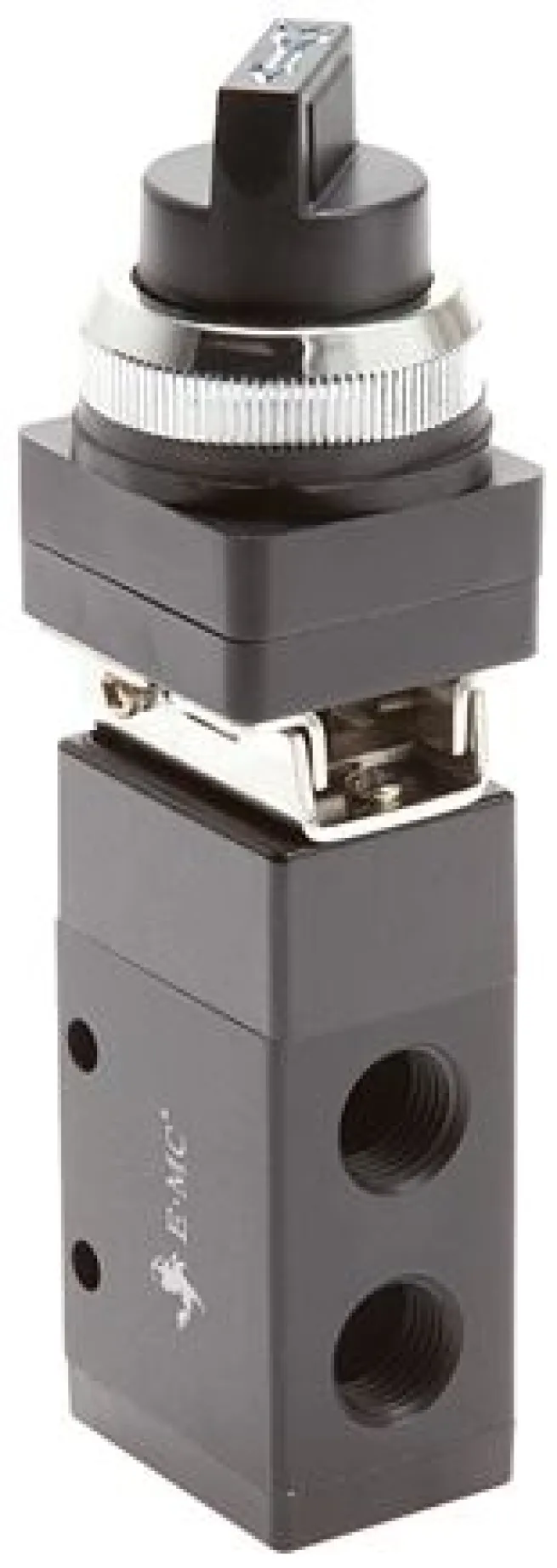 3/2-Wege (NC/NO) Drehschalter-Ventil, schwarz, G 1/4"