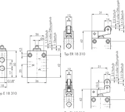 3/2-Wege (NC/NO) Endschalter mit Nocke, G 1/8"