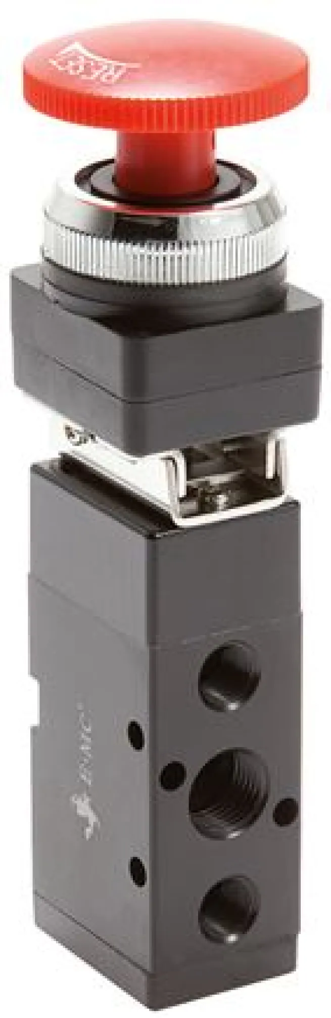 5/2-Wege Not-Aus-Taster-Ventil, rot, G 1/4" (Abluft G 1/8")