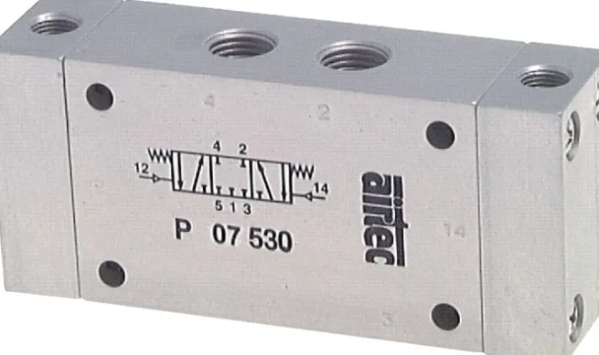 5/3-Wege Pneumatikventil, G 1/8", Mittelstellung geschlossen