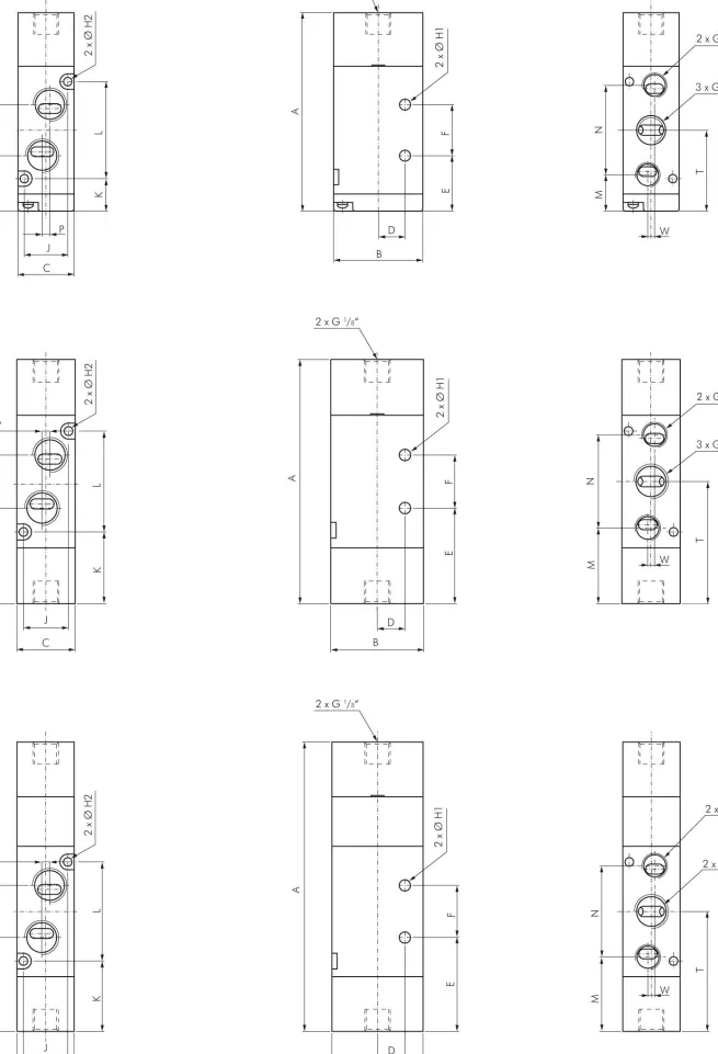 5/2-Wege Pneumatikventil, Impulsventil, G 1/4" (Pilot G 1/8")