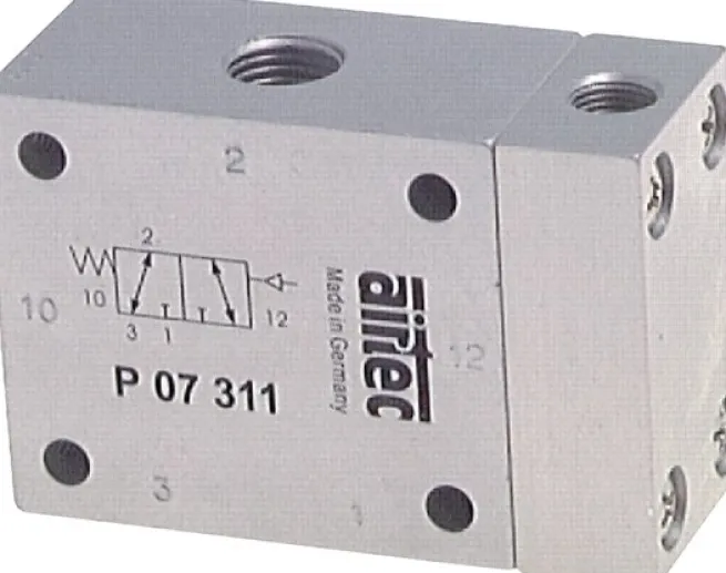 3/2-Wege Pneumatikventil mit Feder, G 1/8", -0,95 bis 10 bar