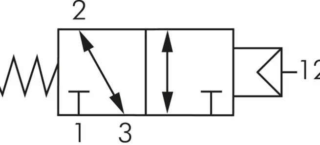 3/2-Wege Pneumatikventil mit Feder, G 1/8"