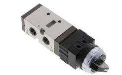 5/2-Wege Ventil G 1/4" (Abluft G 1/8"), Drehschalter schwarz