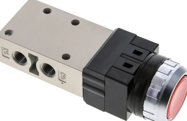 3/2-Wege Ventil G 1/8", Drucktaster rot