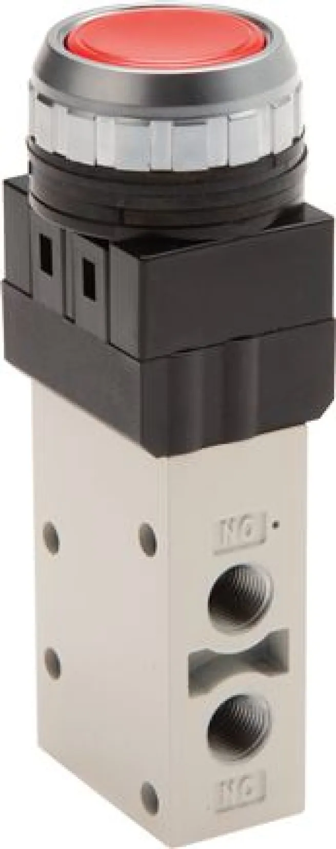 3/2-Wege Ventil G 1/8", Drucktaster rot