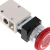 3/2-Wege Ventil G 1/4", Not-Aus-Taster rot