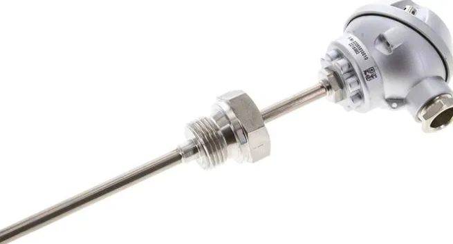Widerstandsthermometer Pt100 (2-Leiter), G1/2"-6x100mm, mit kurzem Halsrohr