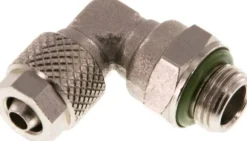 Winkel-Drehverschraubung G 1/8"-6x4mm, Messing vernickelt, Dichtung FKM