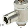 Winkel-Drosselrückschlagventil M 5-4mm,abluftregelnd (Standard), Messing, Eco