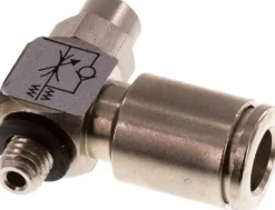 Winkel-Drosselrückschlagventil M 5-6mm,zuluftregelnd, Messing, Eco
