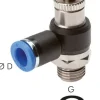 Winkel-Drosselrückschlagventil M 5-4mm,abluftregelnd (Standard)