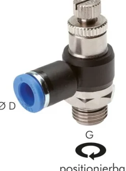 Winkel-Drosselrückschlagventil M 5-4mm,abluftregelnd (Standard)