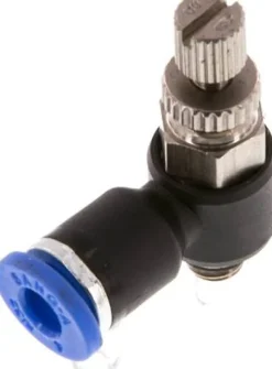 Winkel-Drosselrückschlagventil M 5-4mm,abluftregelnd (Standard)