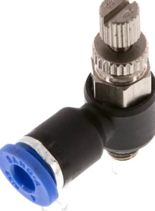 Winkel-Drosselrückschlagventil M 5-4mm,abluftregelnd (Standard)