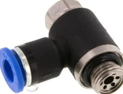 Winkel-Drosselrückschlagventil G 1/8"-6mm,abluftregelnd (Standard), gesichert verstellbar