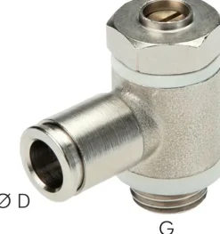 Winkel-Drosselrückschlagventil G 1/4"-8mm,zuluftregelnd, Messing, Eco