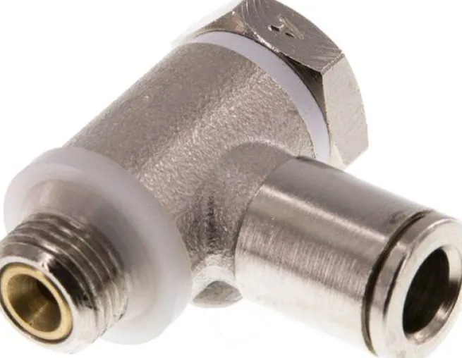 Winkel-Drosselrückschlagventil G 1/8"-6mm,zuluftregelnd, Messing, Eco