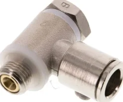Winkel-Drosselrückschlagventil G 1/8"-8mm,abluftregelnd (Standard), Messing, Eco