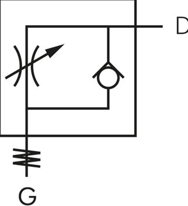 Winkel-Drosselrückschlagventil G 1/4"-6mm,abluftregelnd (Standard), Messing, Eco