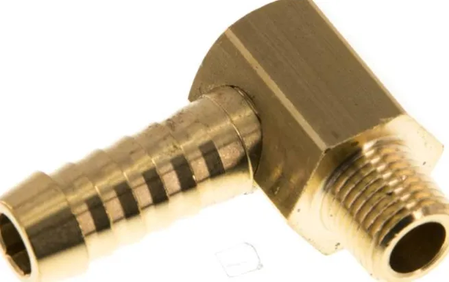 Winkel-Gewindetülle M 10x1 (konisch)-9 (3/8")mm, Messing