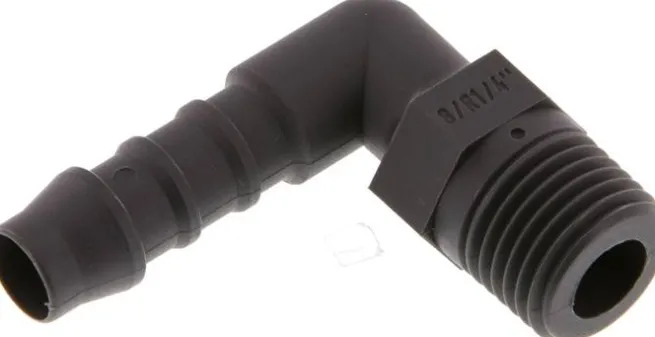 Winkel-Gewindetülle R 1/4"-8 (5/16")mm, PA 6