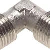 90°-Winkel R 1/8" (AG), Messing vernickelt