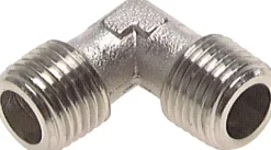90°-Winkel R 1/4" (AG), Messing vernickelt