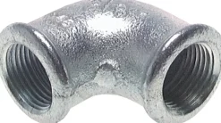 90°-Winkel Rp 1/2"-Rp 1/2", Temperguss verzinkt