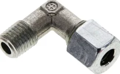 Winkel-Schneidringverschraub. M 12x1,5 (konisch)-8 L (M14x1,5), Stahl verzinkt