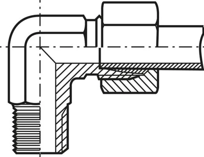 Winkel-Schneidringverschraub. R 1/8"-6 LL (M10x1), Stahl verzinkt