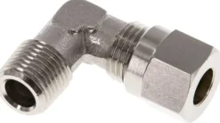 Winkel-Schneidringverschraub. R 1/8"-6 LL (M10x1), Messing vernickelt