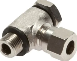 Winkel-Schwenkverschraubung G 1/8"-6 LL (M10x1), Messing vernickelt