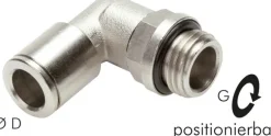 Winkel-Steckanschluss G 1/4"-8mm, IQS-MSV (Hochtemperatur), Dichtung FKM