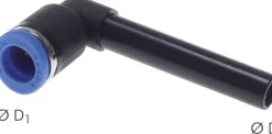 Winkel-Steckanschluss, langer 8mm Stecknippel, IQS-Standard