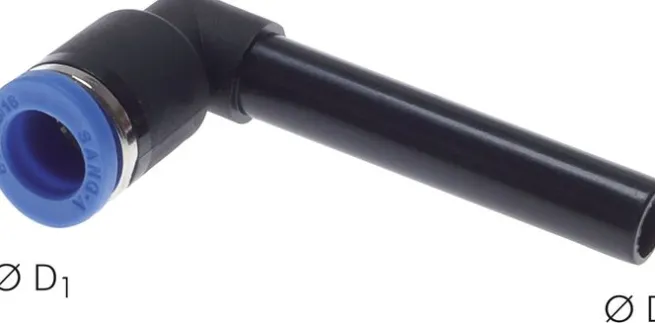 Winkel-Steckanschluss, langer 8mm Stecknippel, IQS-Standard