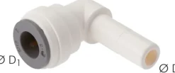 Winkel-Steckanschluss 1/4" (6,35 mm) Stecknippel-3/8" (9,52 mm) Schlauch, IQS-LE