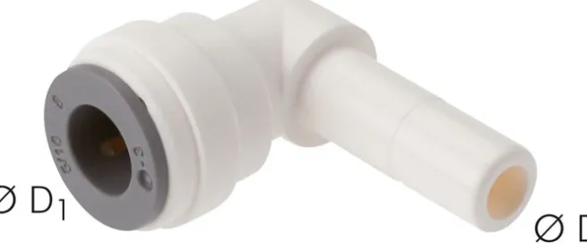 Winkel-Steckanschluss 1/4" (6,35 mm) Stecknippel-3/8" (9,52 mm) Schlauch, IQS-LE