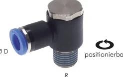 Winkel-Steckanschluss R 3/8"-8mm, IQS-Standard, während der Montage positionierbar