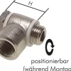 Winkel-Verschraubung G 1/8" AG/IG, Messing vernickelt, Hohlschraube