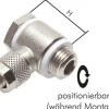 Winkel-Verschraubung G 1/4"-8x6mm, Messing vernickelt, Hohlschraube