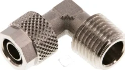 Winkel-Verschraubung R 1/4"-8x6mm, Messing vernickelt