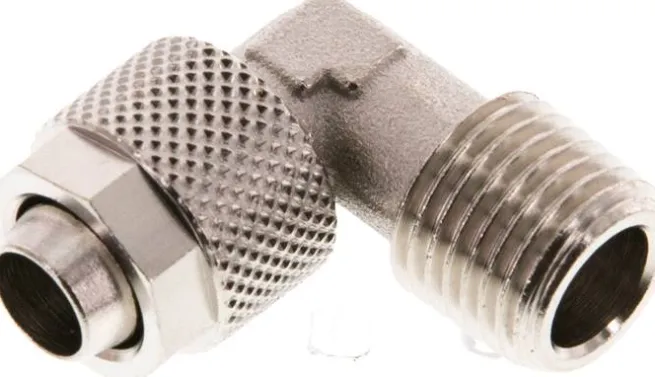 Winkel-Verschraubung R 1/4"-10x8mm, Messing vernickelt